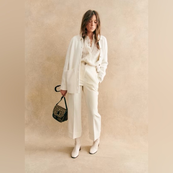 Sezane Will Cardigan Ecru 50% Wool 50% Cotton Sz XXXL - Picture 3 of 8